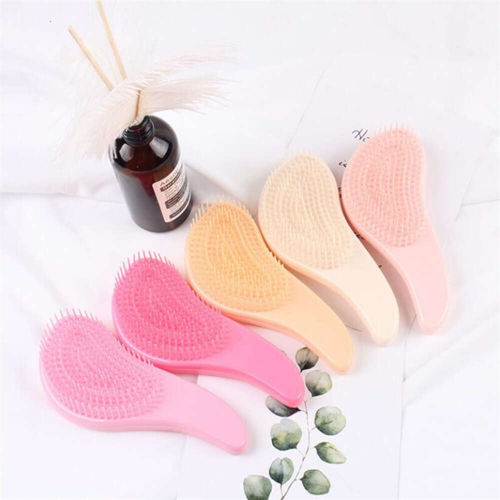 New Candy Color Magic Anti-Static Brush Handle Tangle Detangling Shower Electroplate Massage Comb Salon Hair Styling Tool