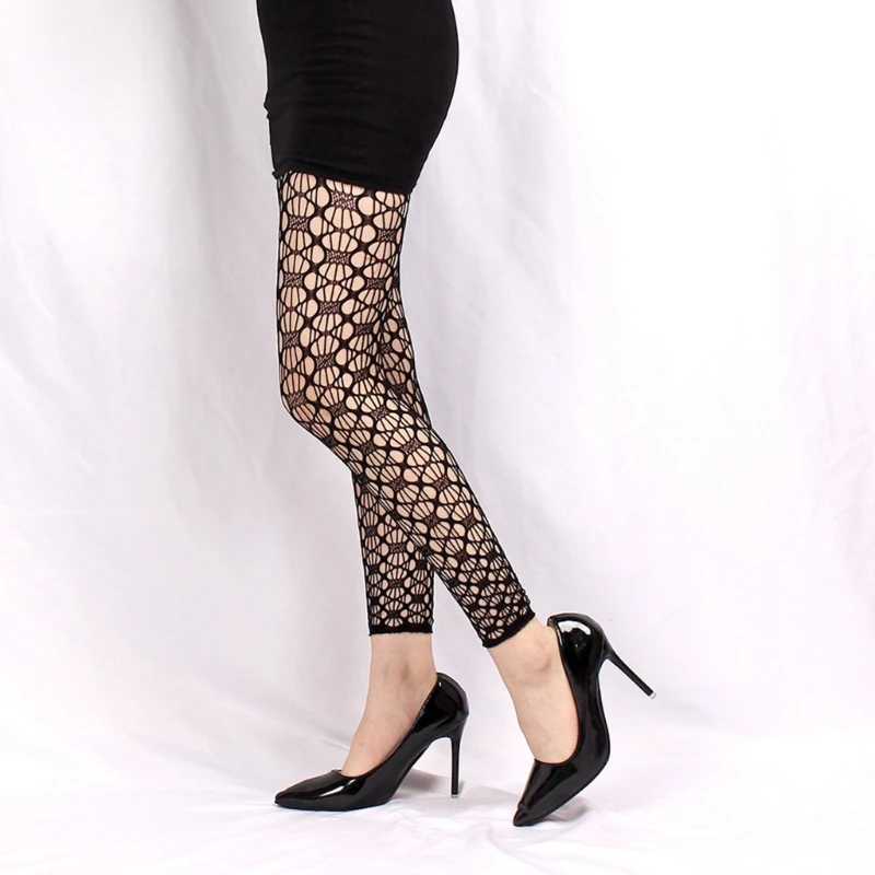 Sexy Socks Womens Sexy Fishnet Footless Tights High Waist Net Footless Leggings Pantyhose drop shipping 240416