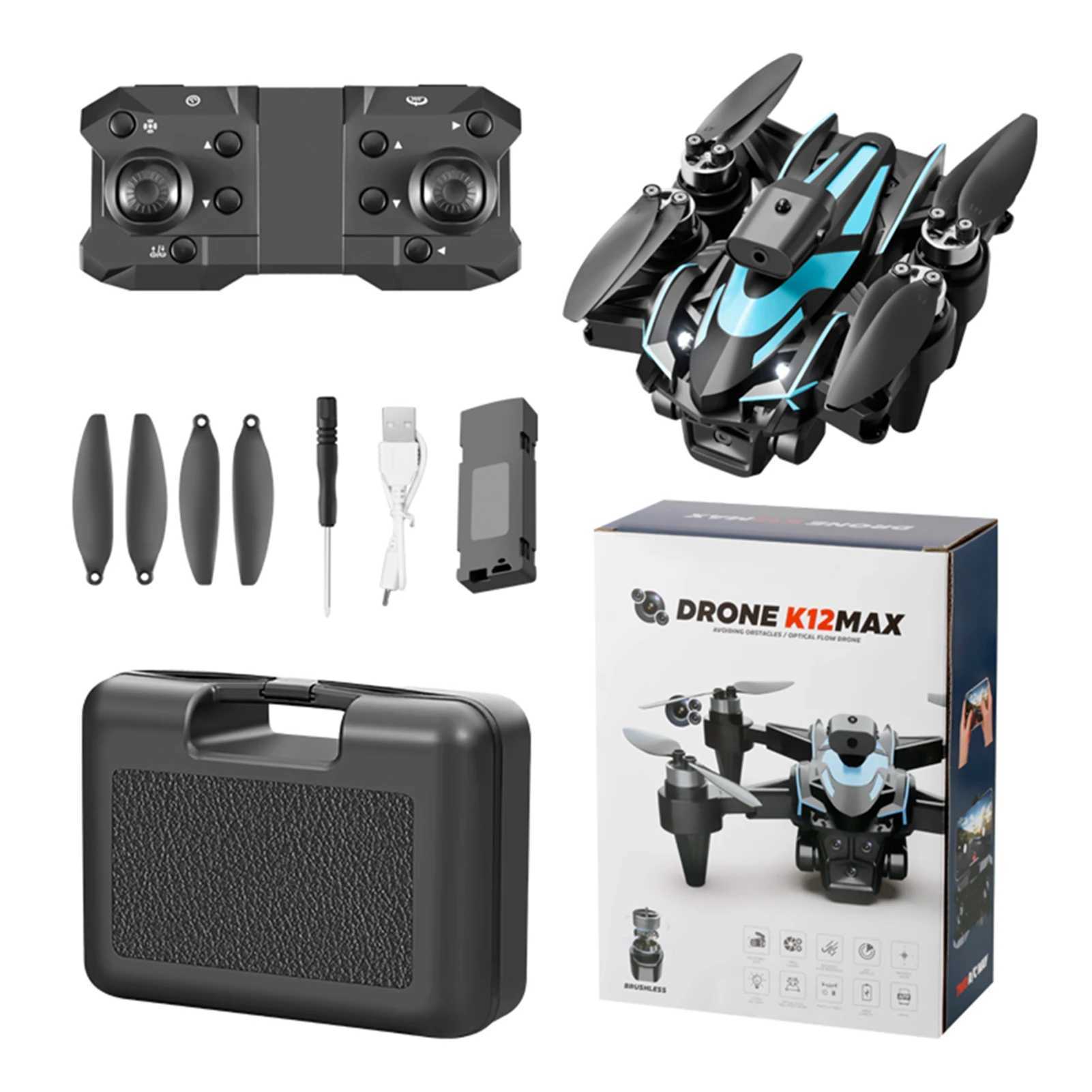 Drone 2024 Yeni K12Max Drone Professional 4K HD Kamera Hava Fotoğrafçılığı Fırçasız Motor WiFi WiFi Engeli Kaçınma RC Quadcopter 240416