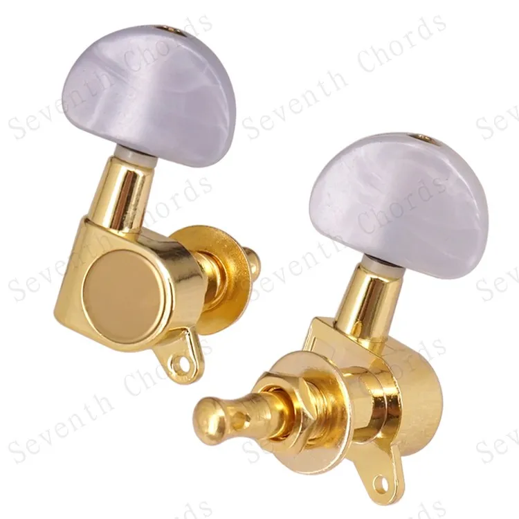 Gitarr 3R3L Golden Folk Acoustic Electric Guitar Inline Guitar Tuning Peg Key Machine Heads Tuners med vit pärlhemhaltig knopp