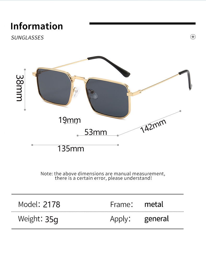 Europeiska och amerikanska nya lådor Solglasögon för män Steam Punk Solglasögon Kvinnor Fashion Trend Metal Solglasögon