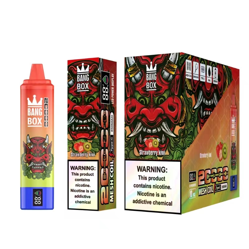 Ponto de vape descartável original de Bang Box 20000 Puffs 0% 2% 3% 5% e cigarros com malha de malha de tela digital Bobina recarregável Puff 20k Vaper