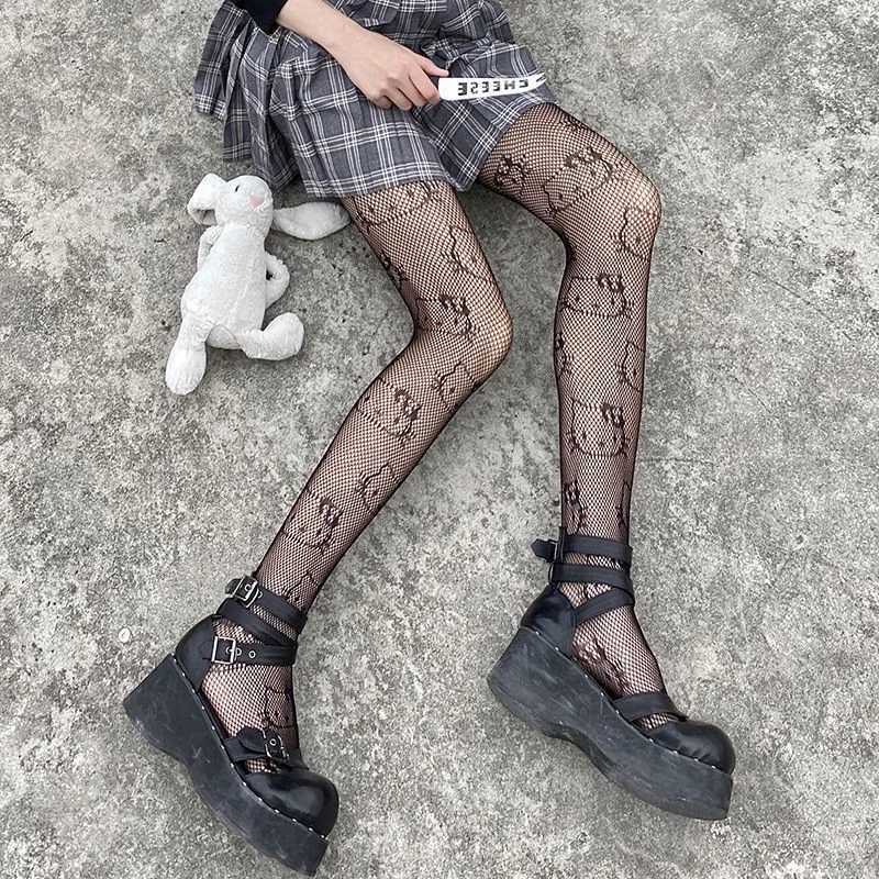 Sexy Socks Y2k Goth Lolita Cos Girls Cute Kitty Cat Stockings Women Sexy Fishnet Tights Kawaii Kitten Cartoon Anime Costume Black Pantyhose 240416