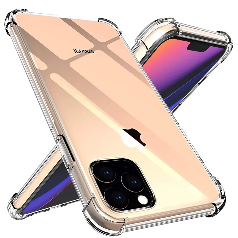 Mobilfunkkoffer Hülle Haut für iPhone 15 Pro max 14 plus 13 Mini 12 11 Luftkissen Ecke Transparent klares Stoßdicht weicher TPU Silicon Gummiabdeckung