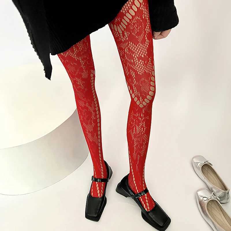 Sexy Socks Women Sexy Stockings Club Party Flowers Tights Calcetines Fish Net Stocking Fishnet Mesh Lace Pantyhoses 240416