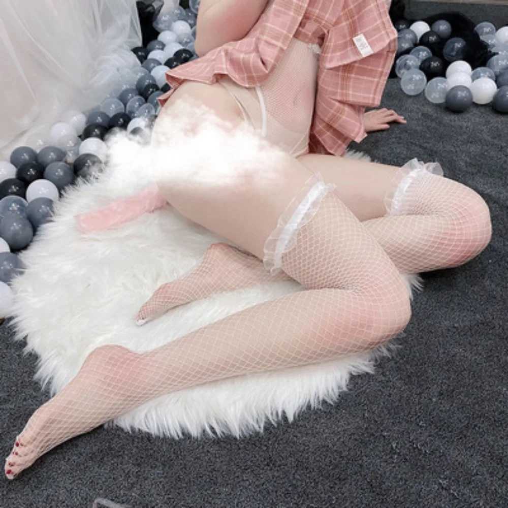 Seksowne skarpetki kobiety sexy siatkowe pończochy lenceria żeńskie kolano wysokie skarpetki elastyczne legginsy koronkowe rybne tope