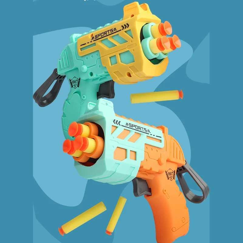 Gun Toys Manual Shooting Foam Blaster Battle Toy Guns W/ 5 Suction Cup Bullets Eva-Foam Play Outdoor Indoor Toy voor jongens 5+ 240416