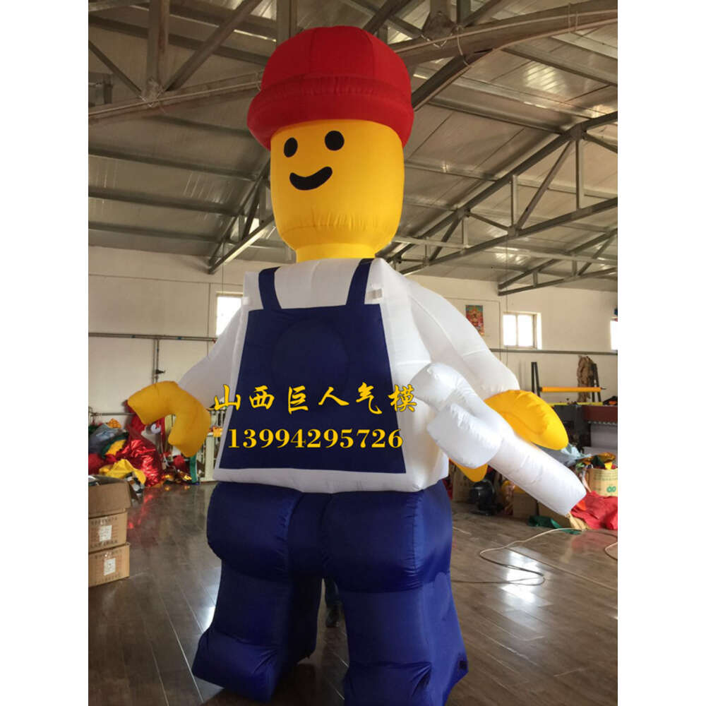 Costumes de mascotte Bloque de construction iatable Modèle Cartoon Doll Decorative