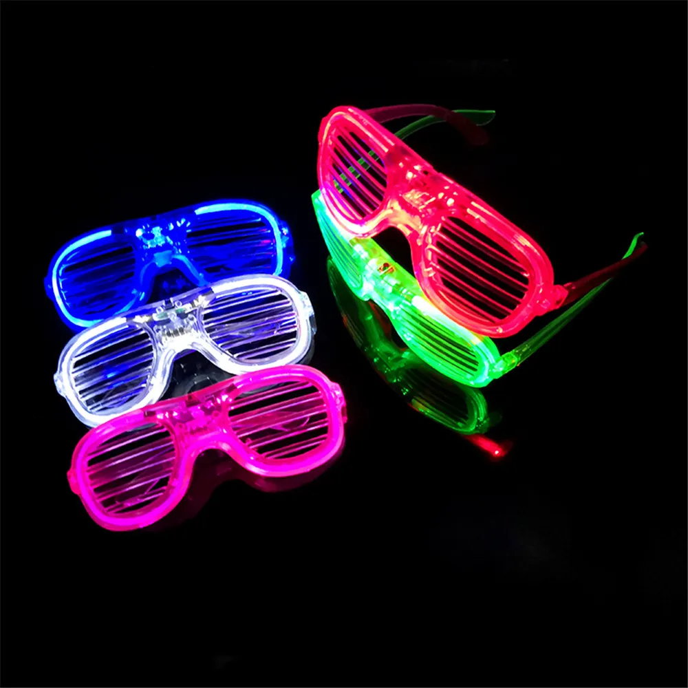 LED Heart Shaped Glasses Flashing Luminous Window-Blinds Glasses Night Club Decoration Fluorescent Light Bars