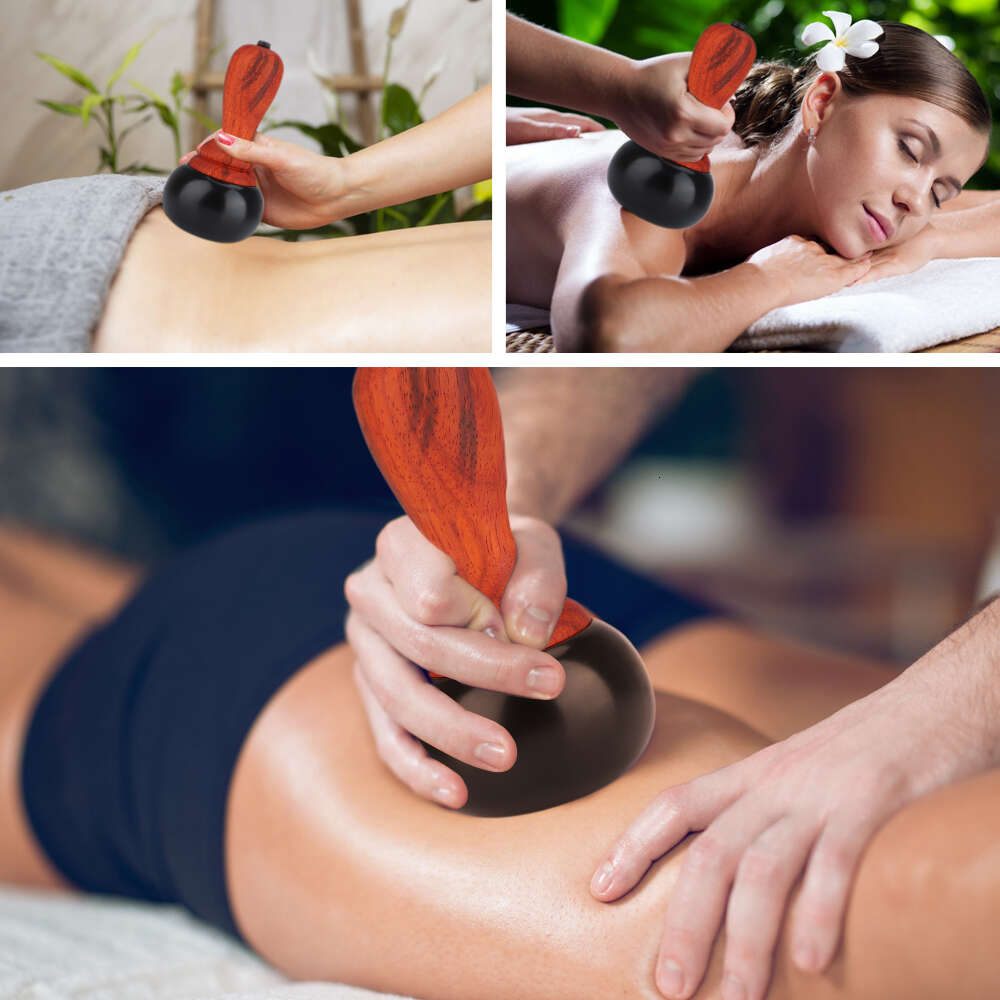 Hot Stone Electric Gua Sha Massager Natural Bianstone Guasha Scraping Back Neck Face Relax Muskler Massage Skinlyft Care Spa
