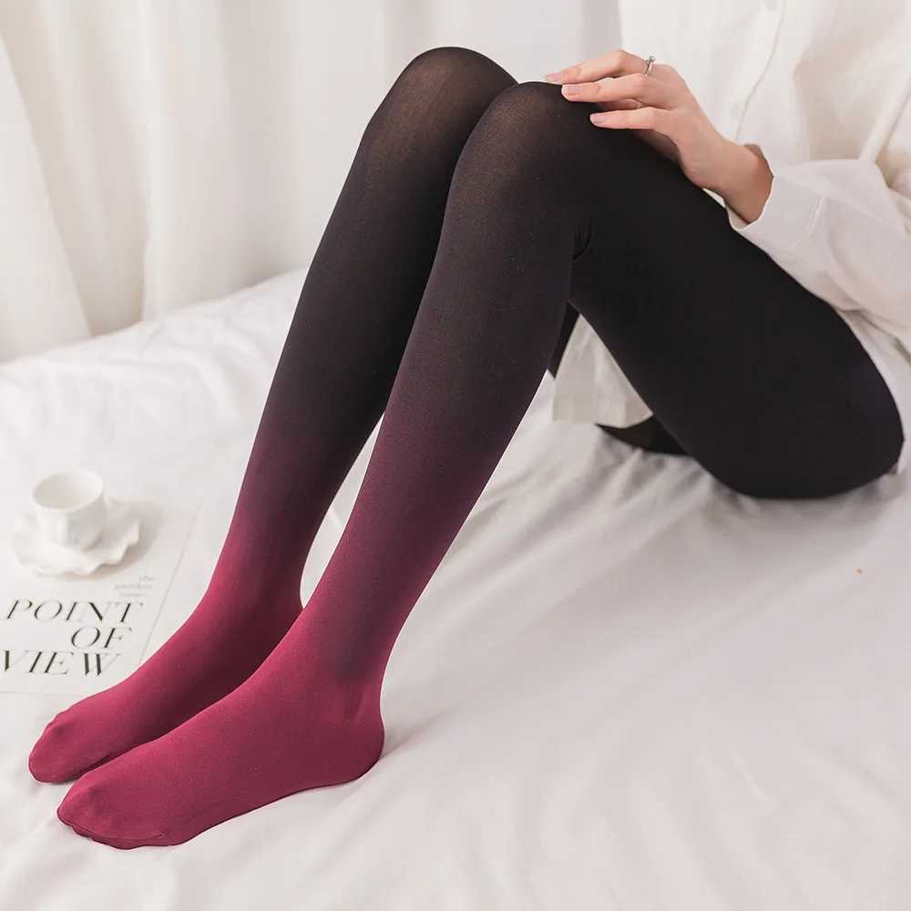 Chaussettes sexy chaussettes pour femmes filles femmes noires rouges bleu 120d collants velours opaques bas sans couture