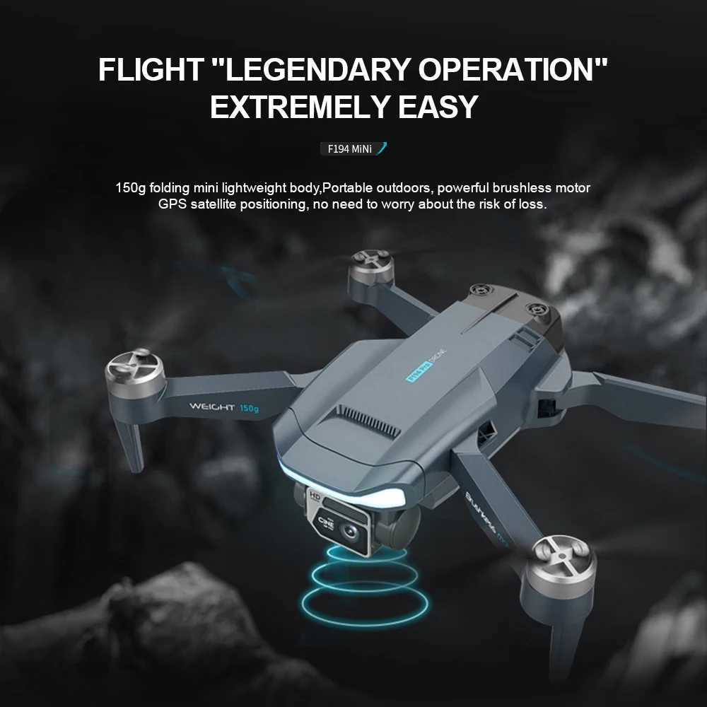 ドローンKBDFA 2024 NEW F194 AERIAL DRONE GPSブラシレスモーター4K HDデュアルカメラRCヘリコプタープロフェッショナル折りたたみ式クアッドコプタートイギフト240416