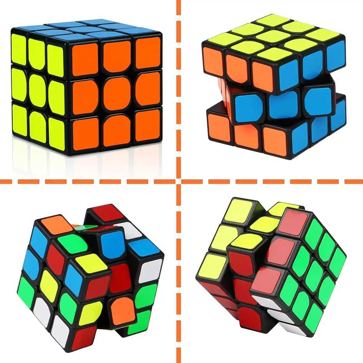 Dekompressionsleksak 10/12 st 3x3 Magic Cube Kids Birthday Party Toys Smooth Speed ​​Cubes Puzzle Educational Birthday Party GaVors Gifts SuppliesL2404