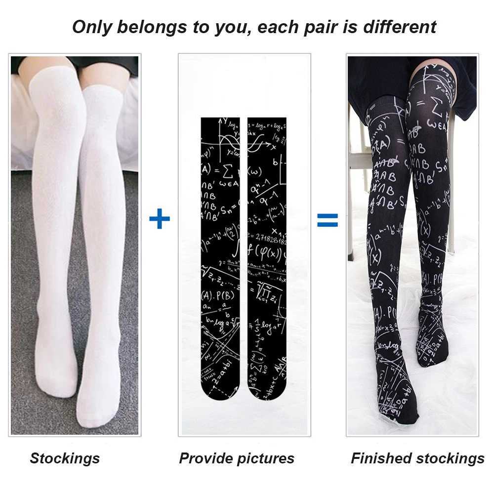 Sexy Socks Fashion Private Custom Long Stockings DIY Women Universal Cotton Sexy Knee thigh highs Over Socks girl Cute funny Long Knee Sock 240416