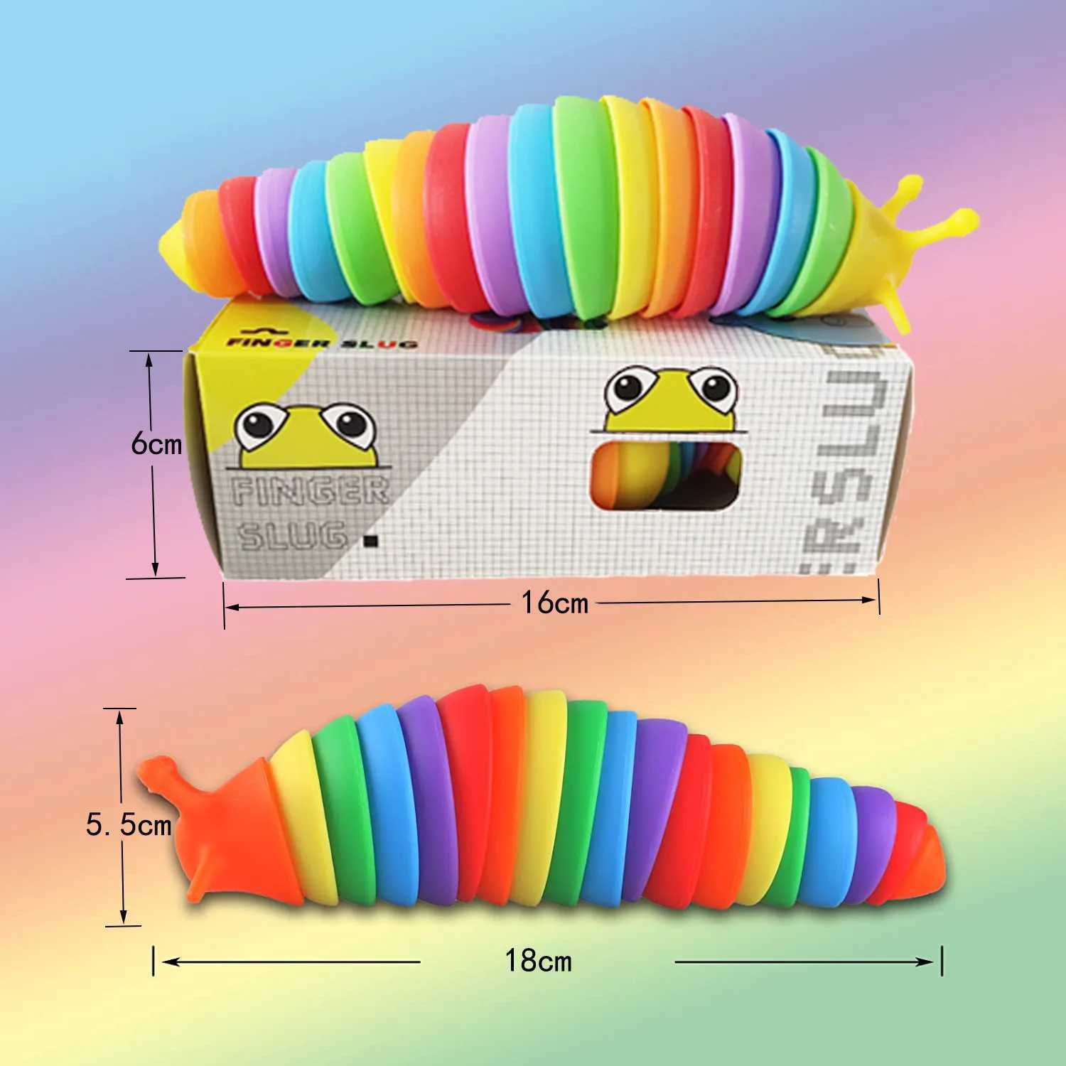 Decompression Toy 18cm Fidget Slug Decompression Toy Cute Caterpillar Shape Decompressor Office Table Toy Sensory Toy for Children and AdultsL2404