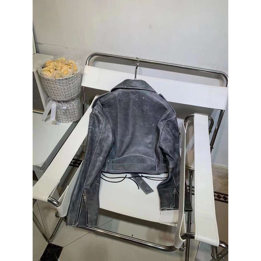 Chaopai 2023 outono/inverno novo produto lavando motocicleta lapeel pu de casaco casual moda legal e bonito jaqueta de couro
