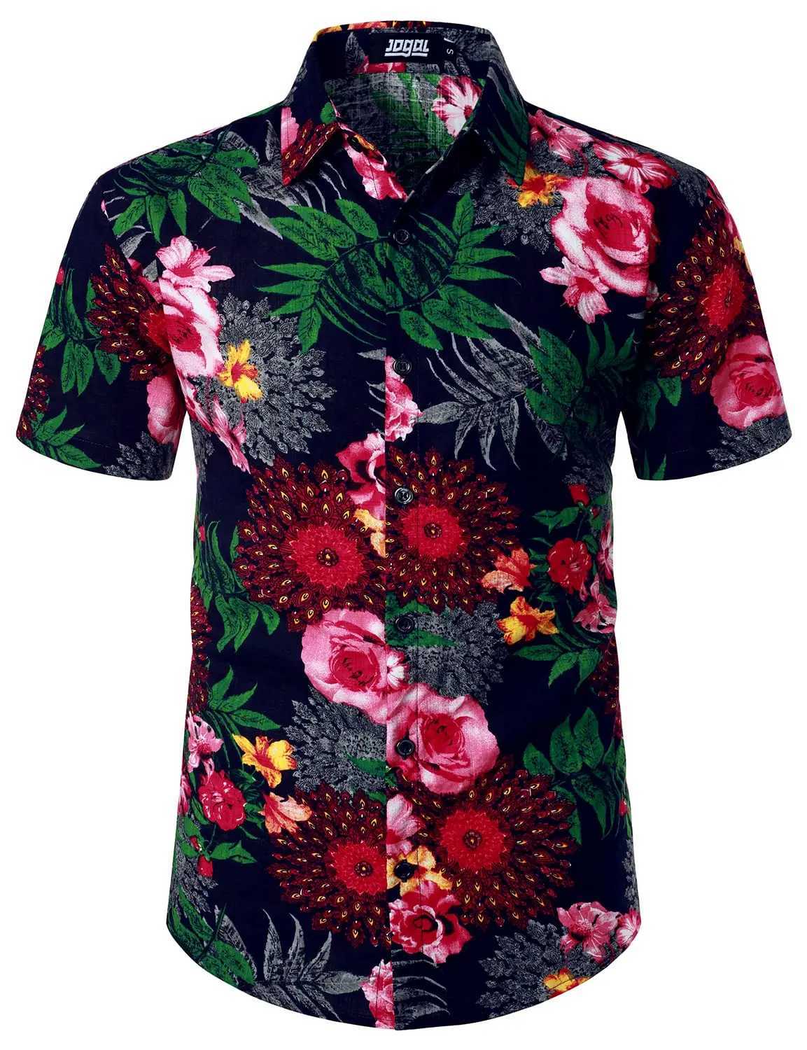 Mäns casual skjortor blommig blomma 3d tryck hawaiian män kvinnor mode blusar strand camisas mens lapel skjorta kuba pojke 24416