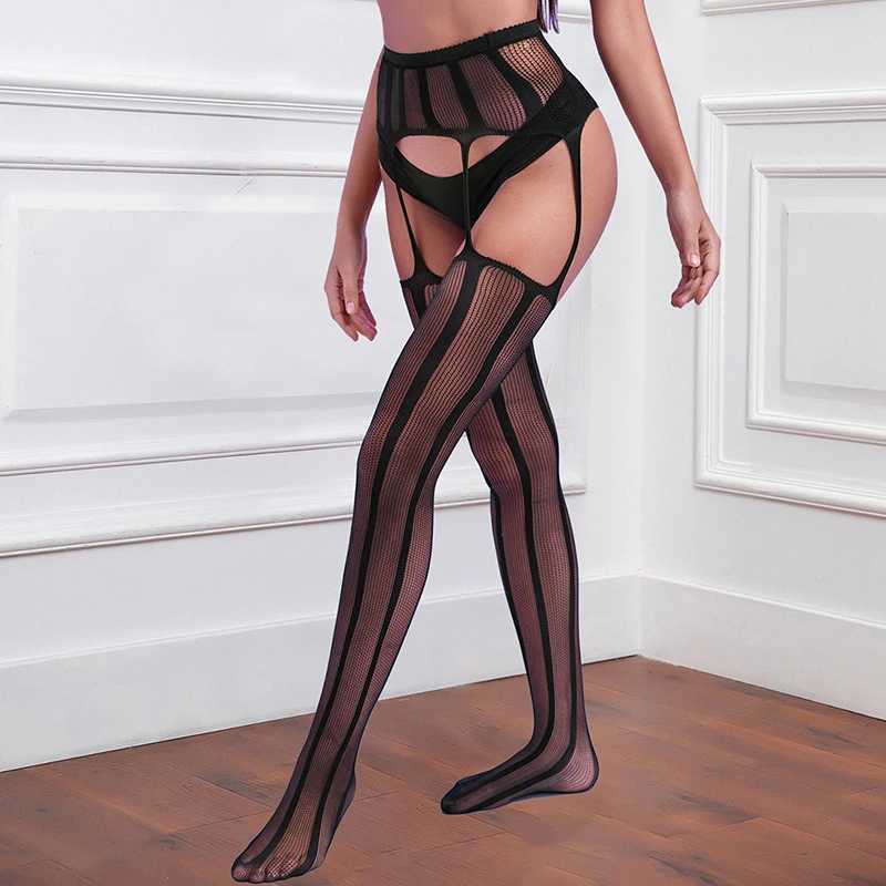 Chaussettes sexy vente de bas érotiques avec une ceinture de jarretière pour les femmes pantyhose de poisson plus taille de cuisse de cuisse haute lingerie sexy 240416