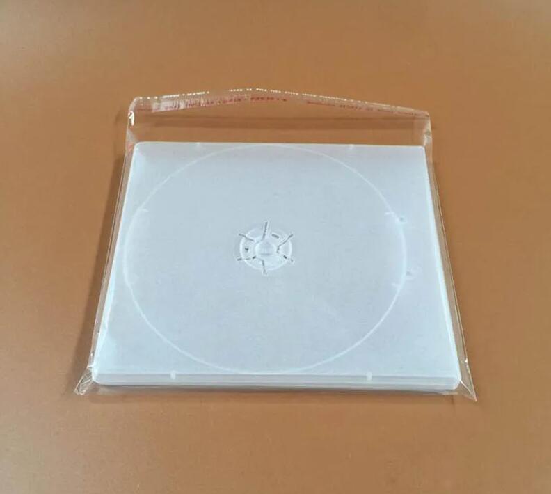 2000st CD DVD Record Plastic Pavs Disc Case Holder Storage Plast Wrap Clear Self Adhesive Cellophane Packaging Bag