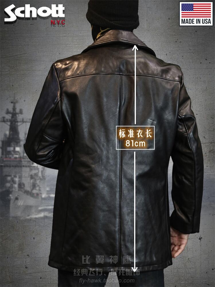Mens Jackets US Schott Navy Cowhide Sailor Jackor Real Leather Coats