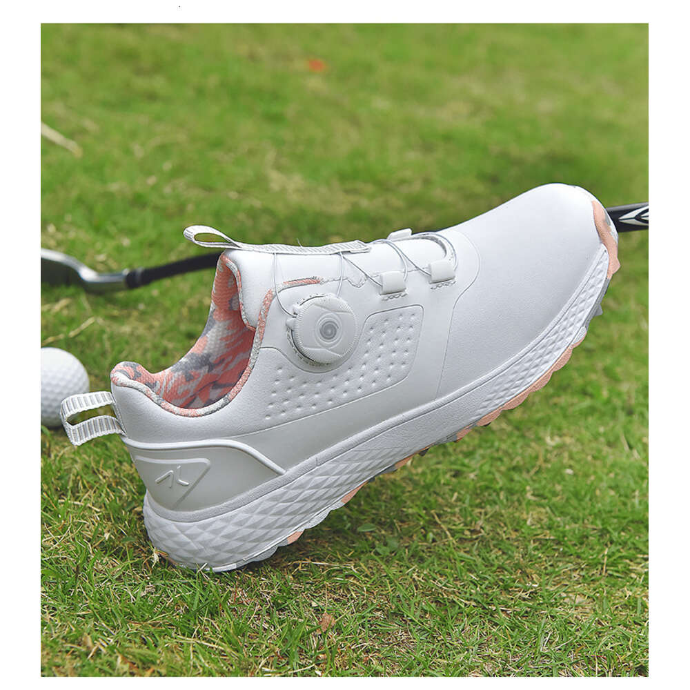 2024 New Womens Professional Golf Shoes White Pink Lightweight Sneakers