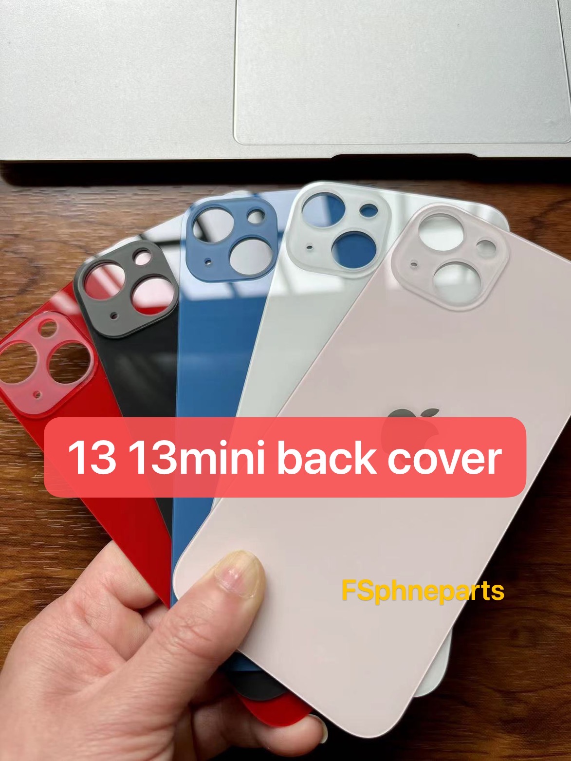 Big Hole Back Housing Battery Door Glass Cover with Adhesive Replacement for iPhone 13 Mini 13Pro 13 Pro Max with Sticker