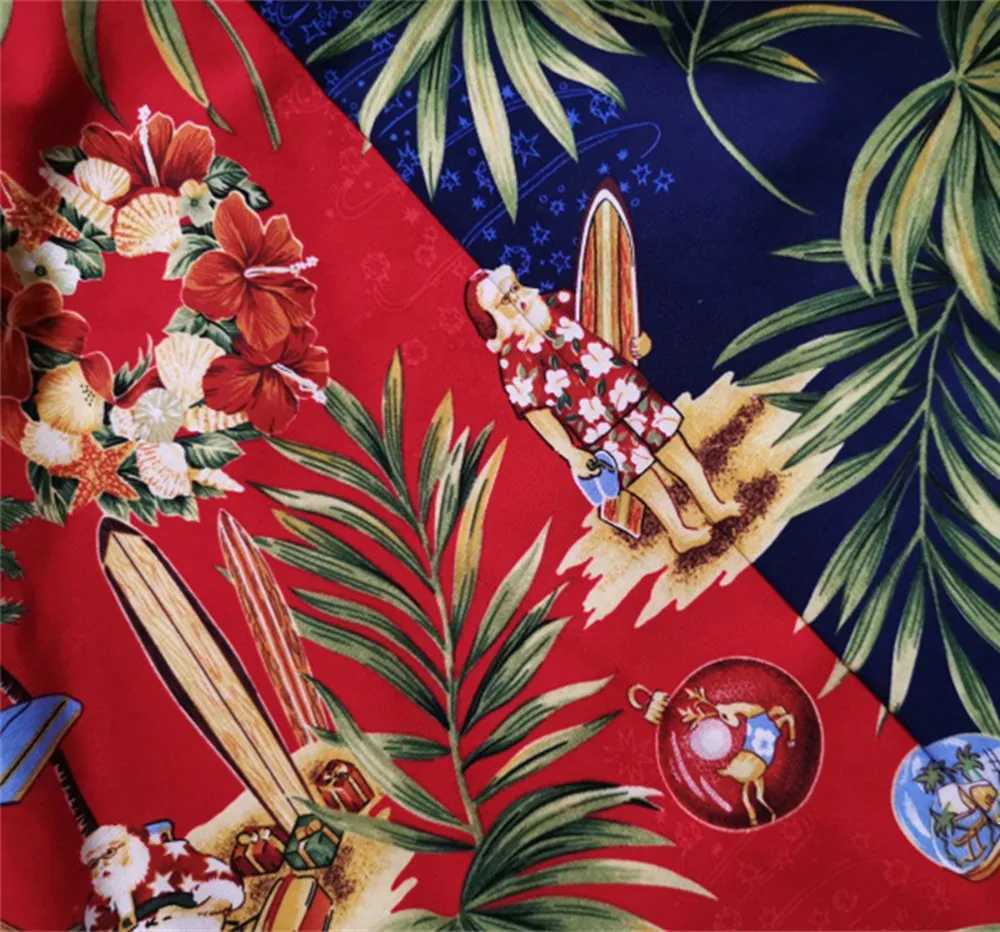 القمصان غير الرسمية للرجال رجال هاواي الوها الأزهار قميص طباعة قصيرة الأكمام كوب كوبي 100 ٪ القطن الصيف السببية ملابس خمر 24416