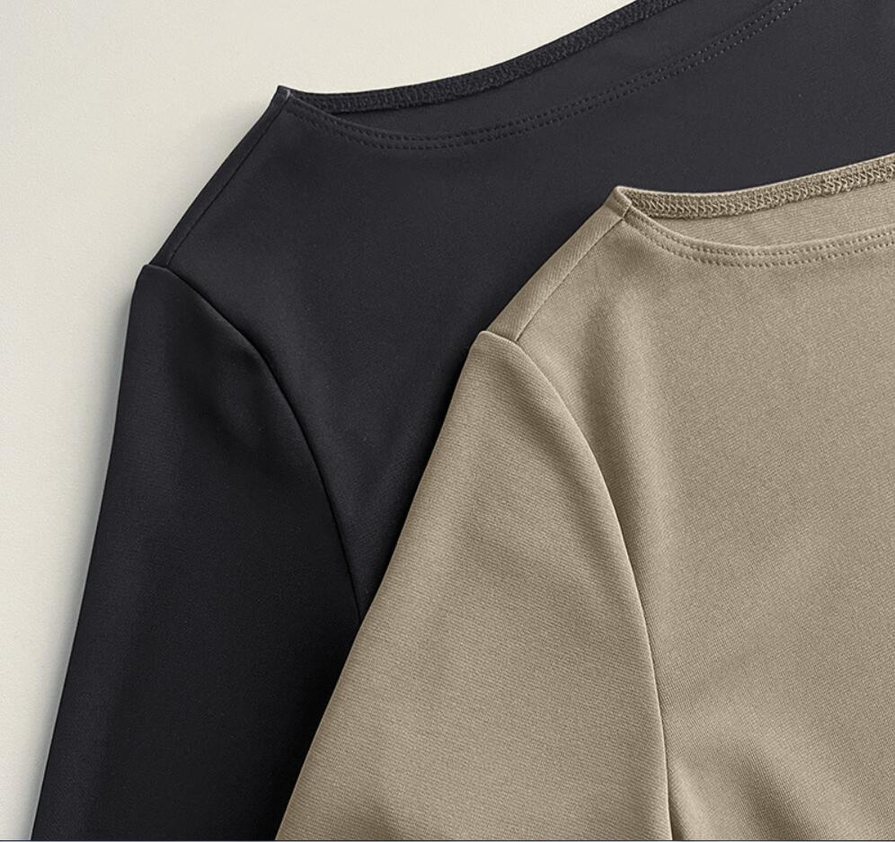 Couvercle de viscose élastique totéème léger avec t-shirt à manches longues, top à fond élastique d'automne et d'hiver pour les femmes