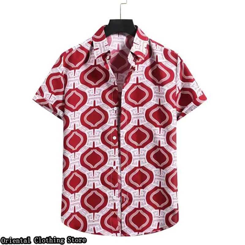 Men's Casual Shirts Hawaiian short-sleeved mens summer shirt 3D printed flower outdoor vacation casual clothing comfortable and breathable 24416