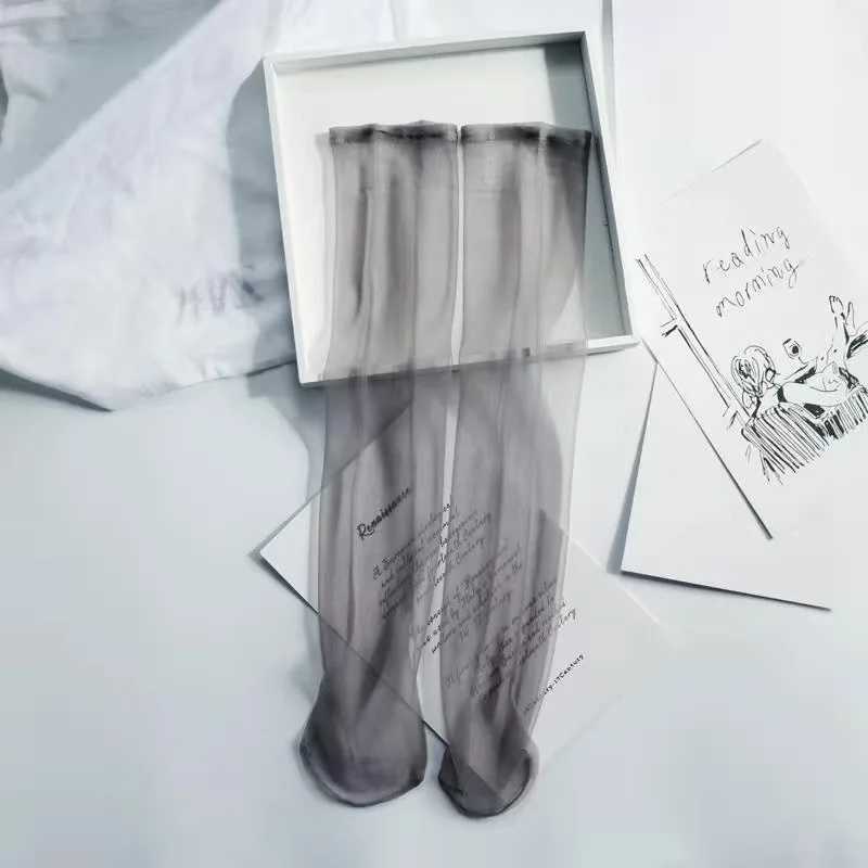 Chaussettes hosiery bas sexy bas de soie transparent en cristal mince bassages en nylon d'été dames féminines sur les chaussettes pour femmes