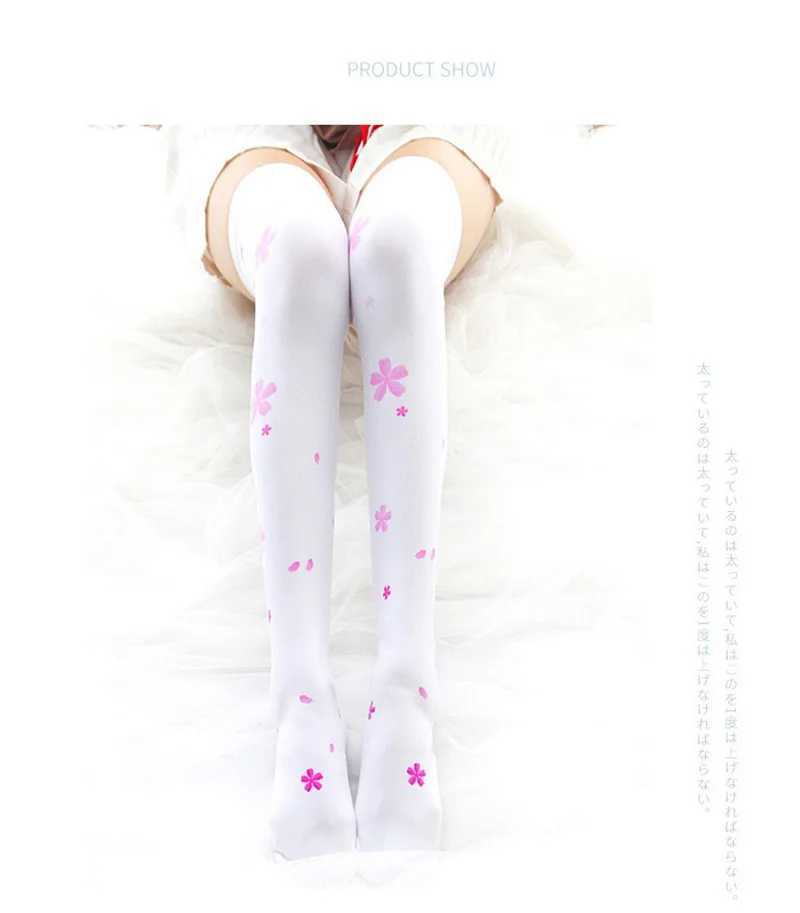 Chaussettes sexy 3D imprimé sakura bassages de dames sur le genou cosplay bidimensionnel santa claus cartes à jouer sexy mignonnes mignonnes cuisses de cuisses 240416