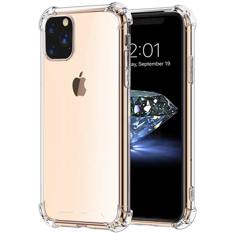 Mobilfunkkoffer Hülle Haut für iPhone 15 Pro max 14 plus 13 Mini 12 11 Luftkissen Ecke Transparent klares Stoßdicht weicher TPU Silicon Gummiabdeckung