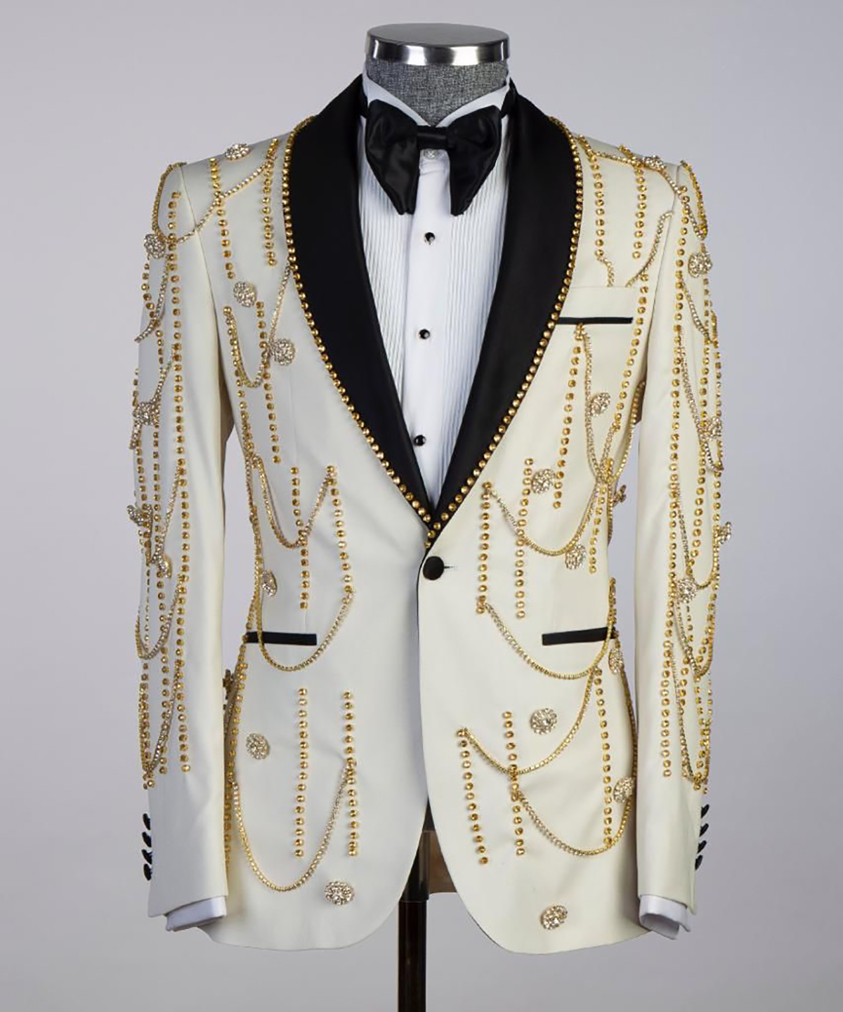 Sciamolo da smoking maschile vintage maschile da un pulsante a petto singolo petto di strass sposo ballo da ballo matrimoni Blazer pantaloni+cappotto personalizzato Made