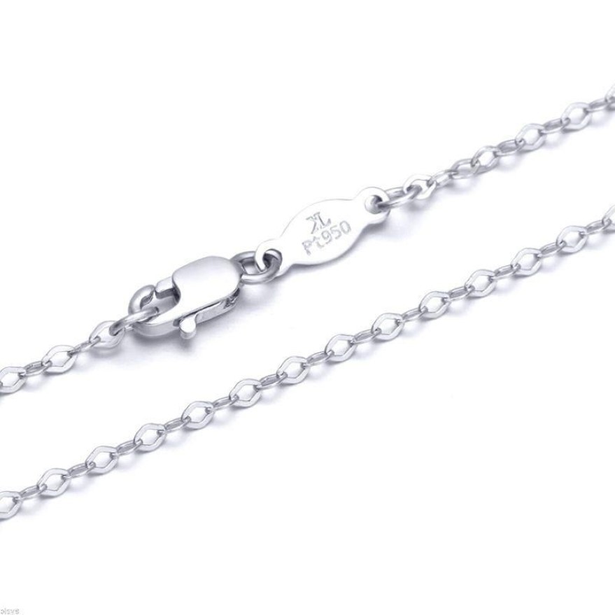 Chains Fine Pure Platinum PT950 Chain 1mmW Women O Link Necklace 18inch 2 5-3g250m