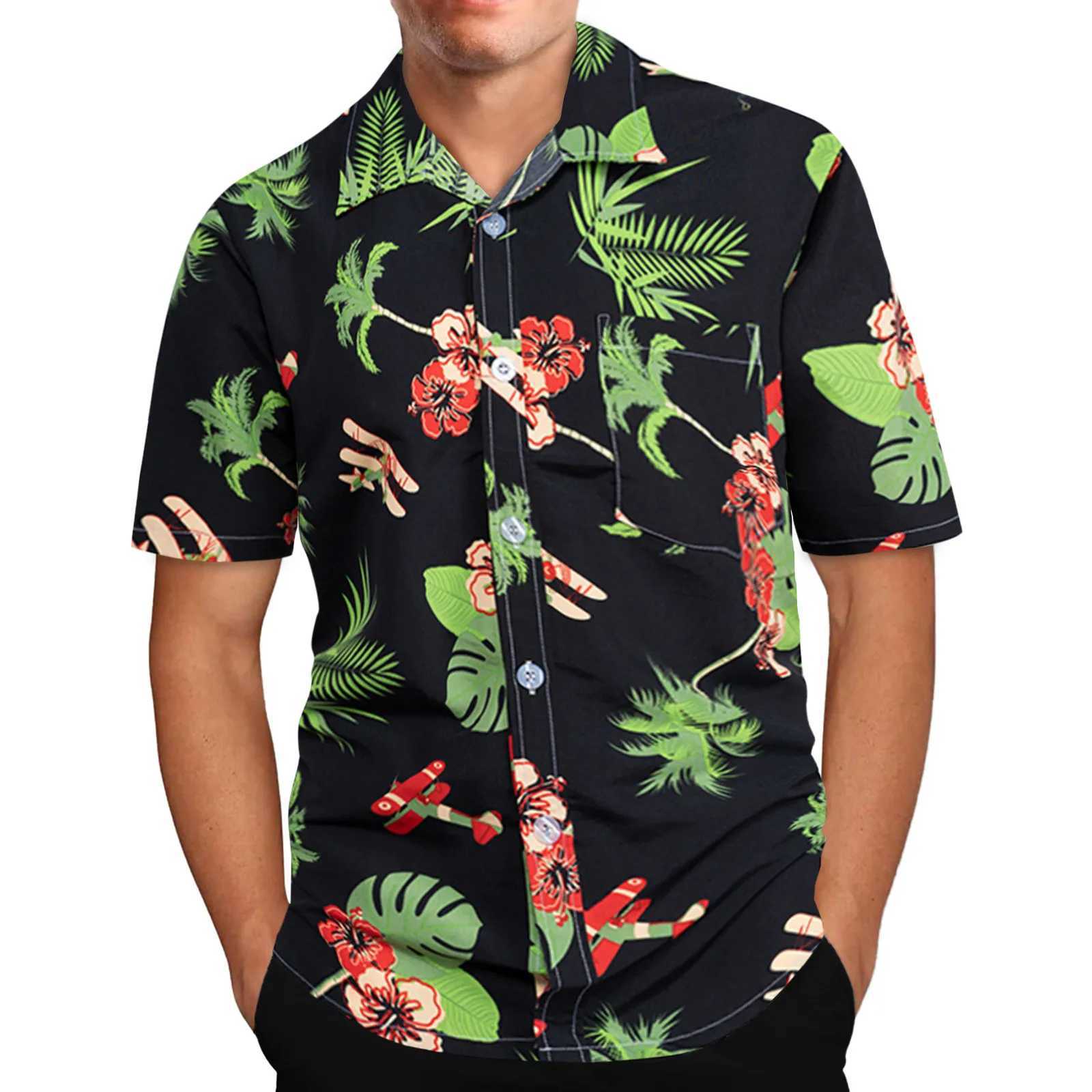 Chemise de chemises décontractées pour hommes pour hommes Hawaiian Banana Fruit 3d Place imprimée Brand à manches Brands importés plus de taille plus de streetwear 240416