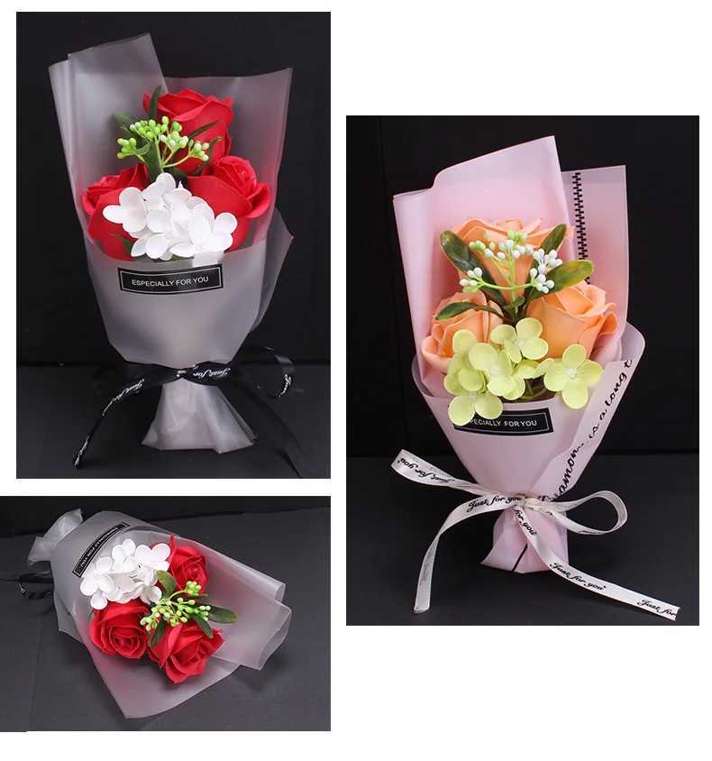 الصابون المصنوع يدويًا /box soap flower alternal rose valentines day gifts priticاح عيد ميلاد إبداعي هدية صابون مصنوعة يدويًا مع PVC Box 240416