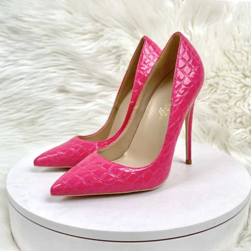 Sandali nuovi tacchi alti in pietra rosa alta 12 cm tacchi alti sottili morbidi pellicola poco profondi la festa dei sandali nuziali j240416