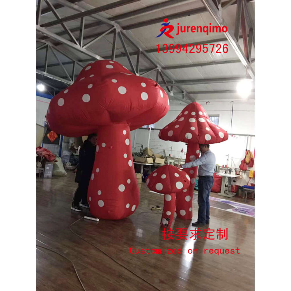 Mascot Costumes Red Wave Point Mushroom Iatable Model Decorative Props Meichen Set