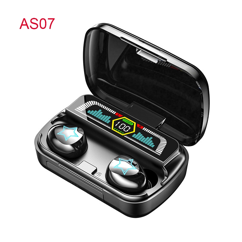 DHL 무료 배송 M10 M20 M36-2 F9 AS07 EARBUDS TWS 이어폰 지능형 터치 제어 무선 Bluetooth 호환 헤드폰 방수 LED 디스플레이 마이크