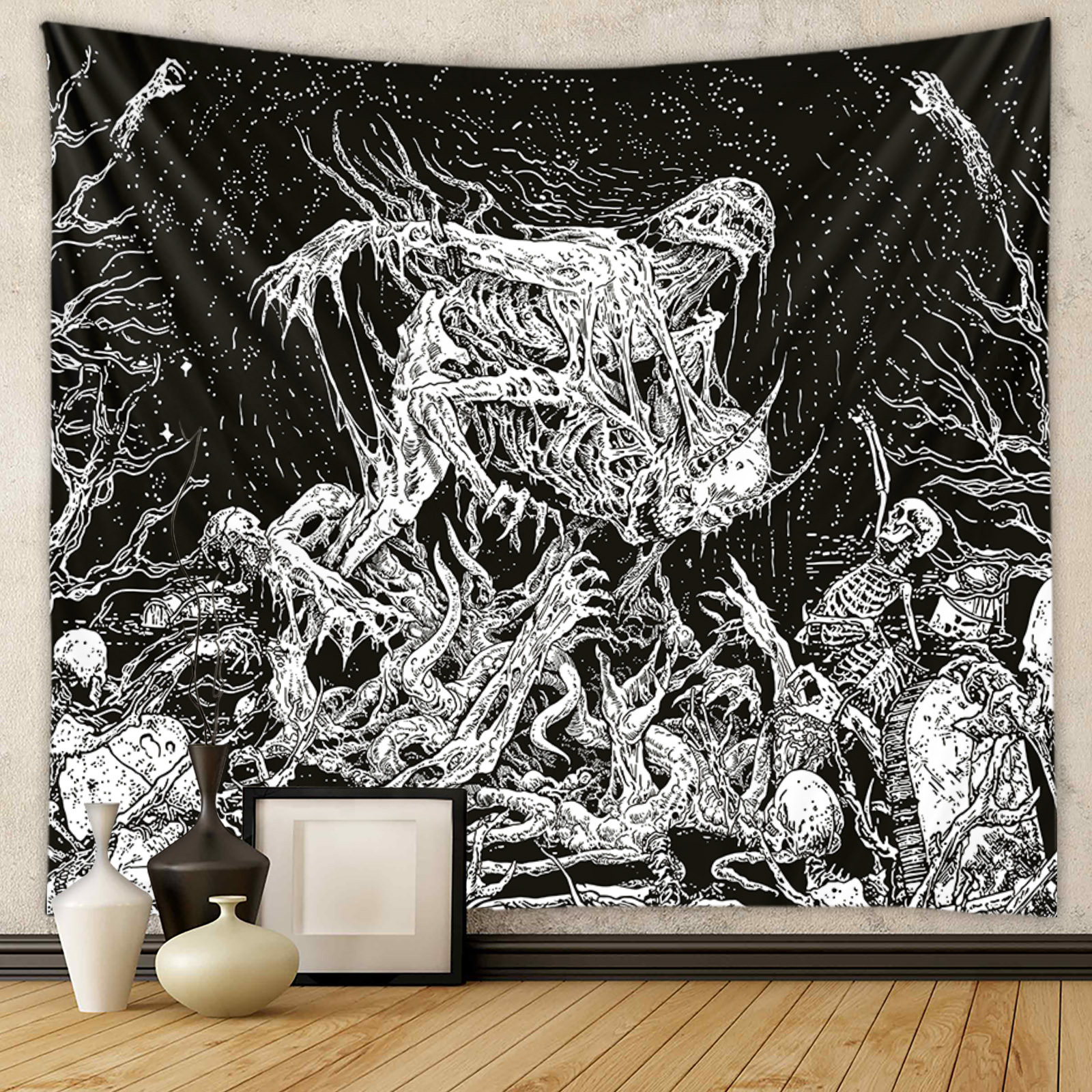 The angry skull tapestry hanging cloth tapestries background cloth ins style hanging cloth decorative cloth bohemian home decor