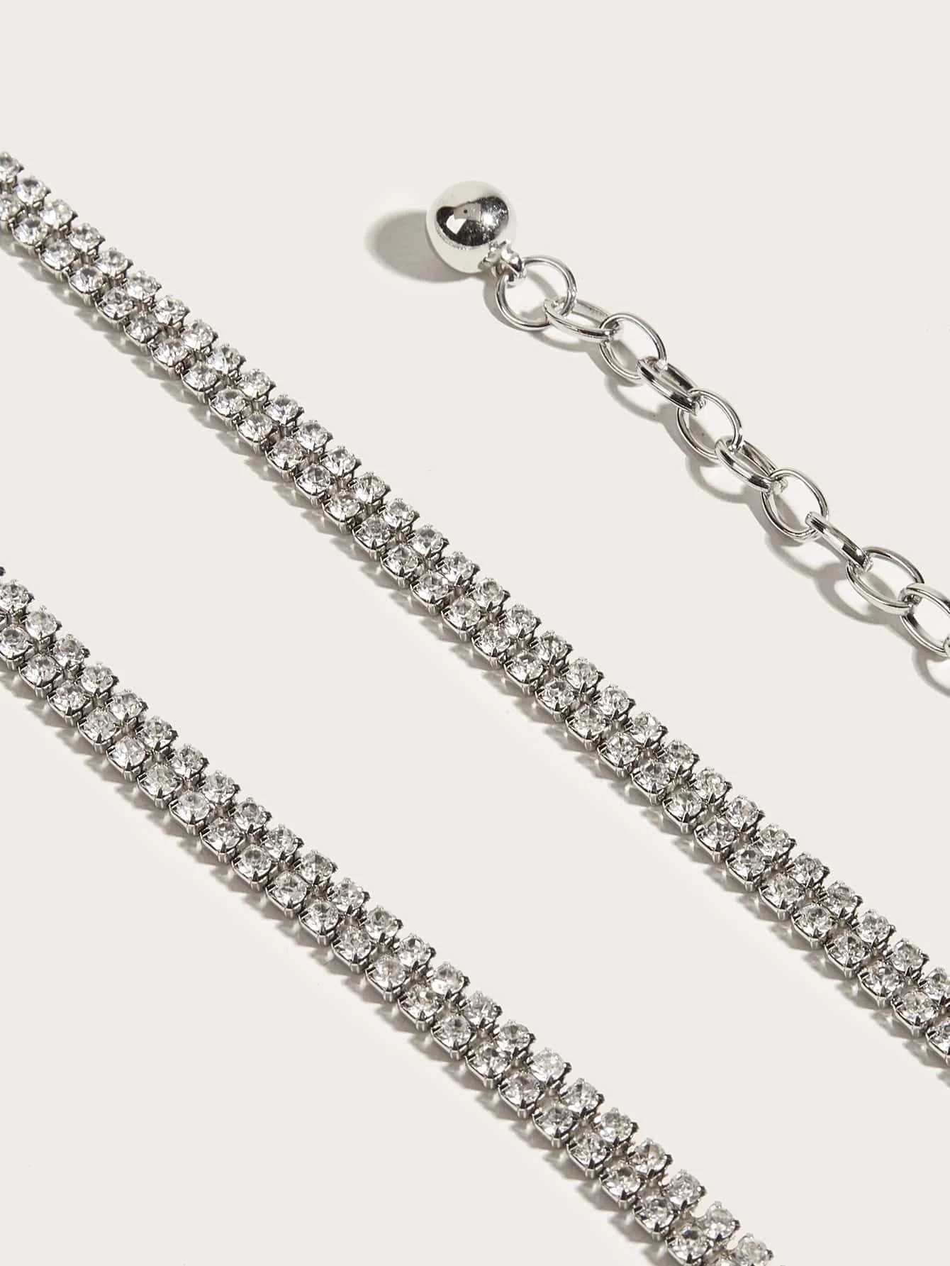Midjekedjebälten Kvinnor Rhinestone Decor Luxury Chain Beltl240416