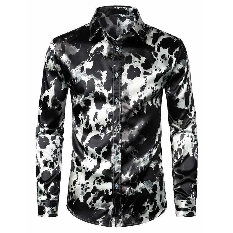 Men's Casual Shirts 2024 Leopard Men Fashion Shirt Long Sleeve Hawaiian Cuba Beach Blouse Mens Clothing Button Up Camisas Streetwear 24416