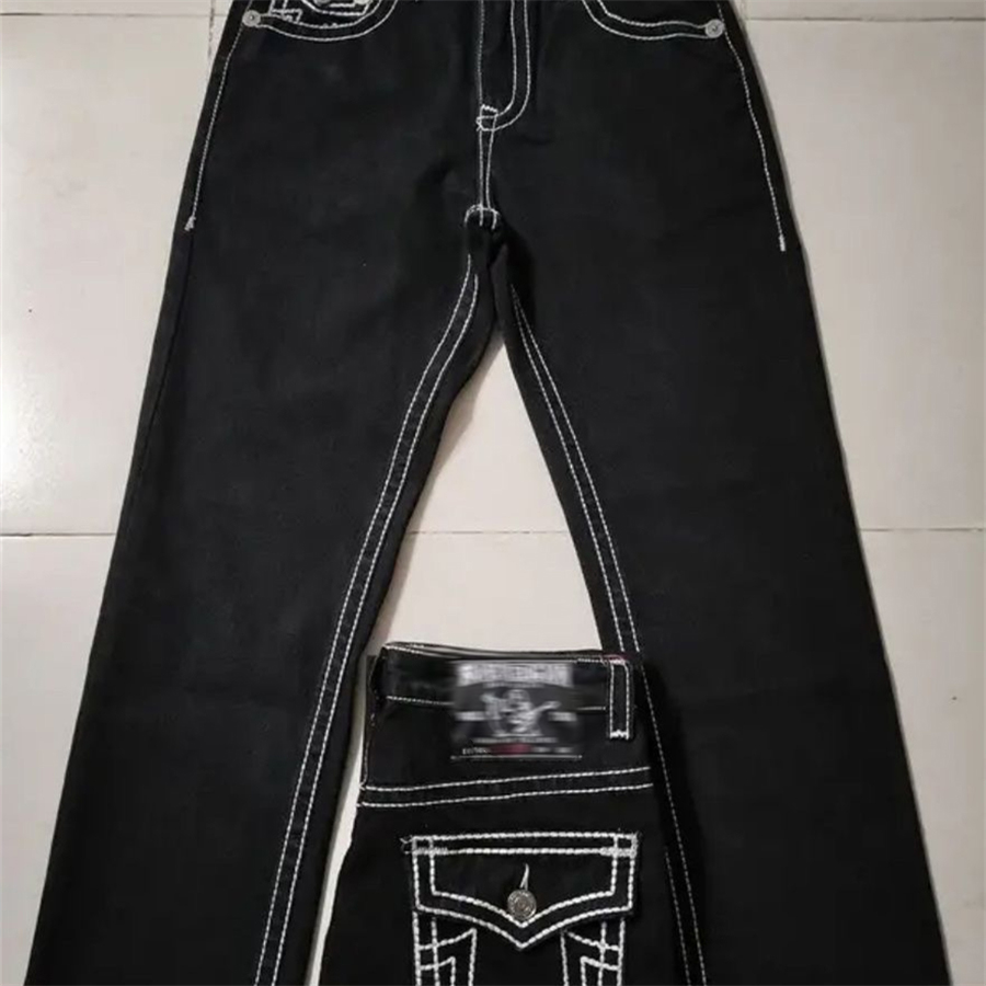 Pantalon de créateur de jeans pour hommes Baggy Jeans Hip Hop Rock Black Pantalon droit Pantalon de grande taille Pantalon décontracté