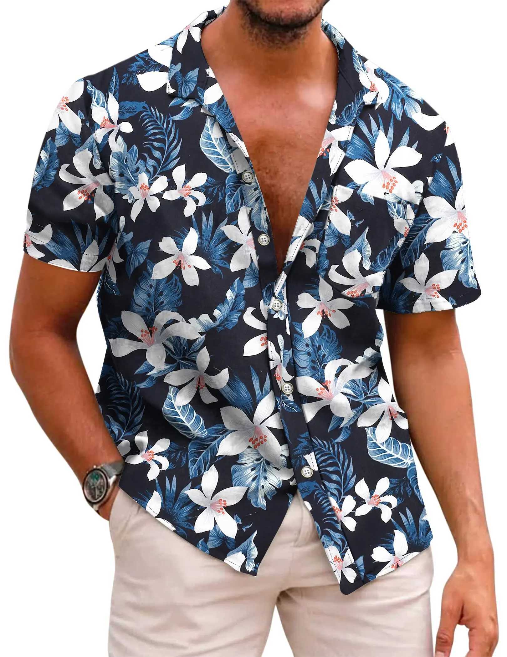 Erkekler Sıradan Gömlek Hawaii Moda Erkek Çiçek Erkekler 3D Baskı Y2K Plajı Kısa Kollu Camisa Yaz Bluz Vintage Giysileri Adam Giysileri 240416