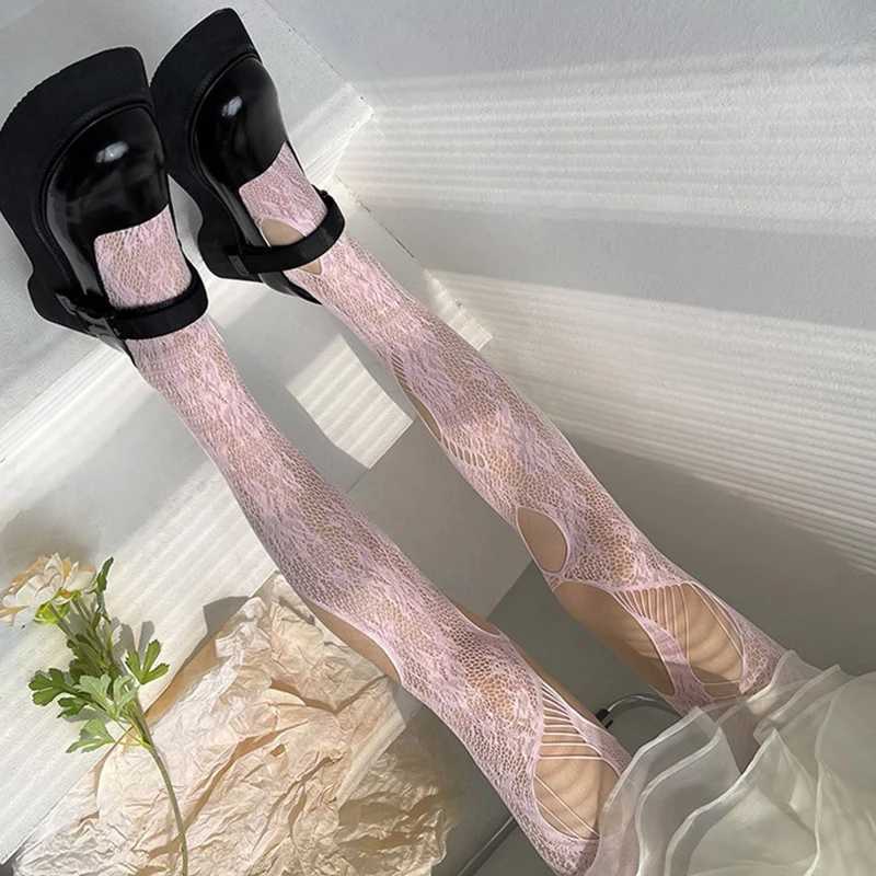 Calzini sexy Donne colorate Pantyhose Pantyhose Sexy Rose Floral Foles Timks calze 240416