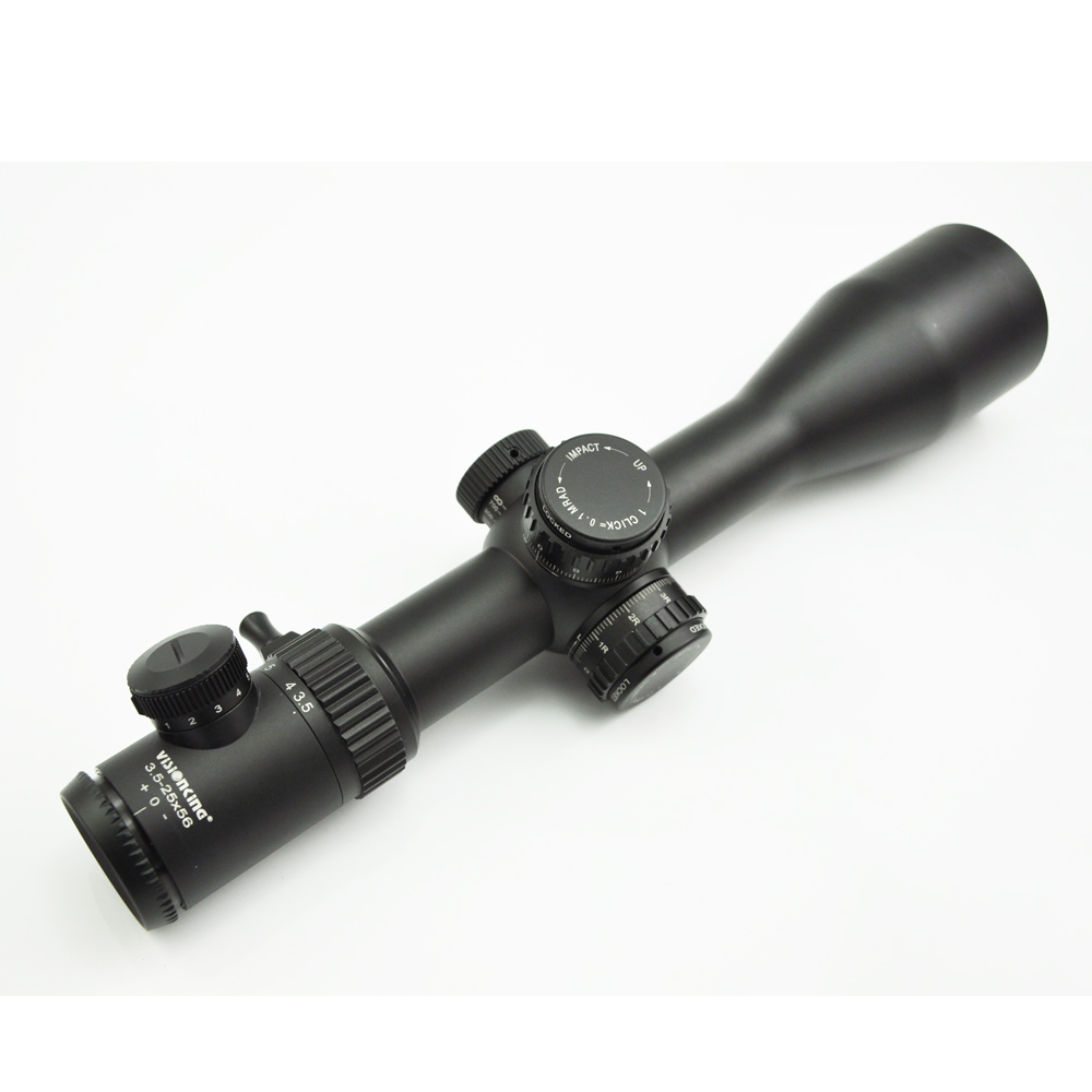 VisionKing Fast Focusing 3.5-25x56 Riflescope BAK4 FMC 34mm Tube Mil-Dot Illuminerad jakt Taktisk skottkväve Optisk syn för .22 till .338