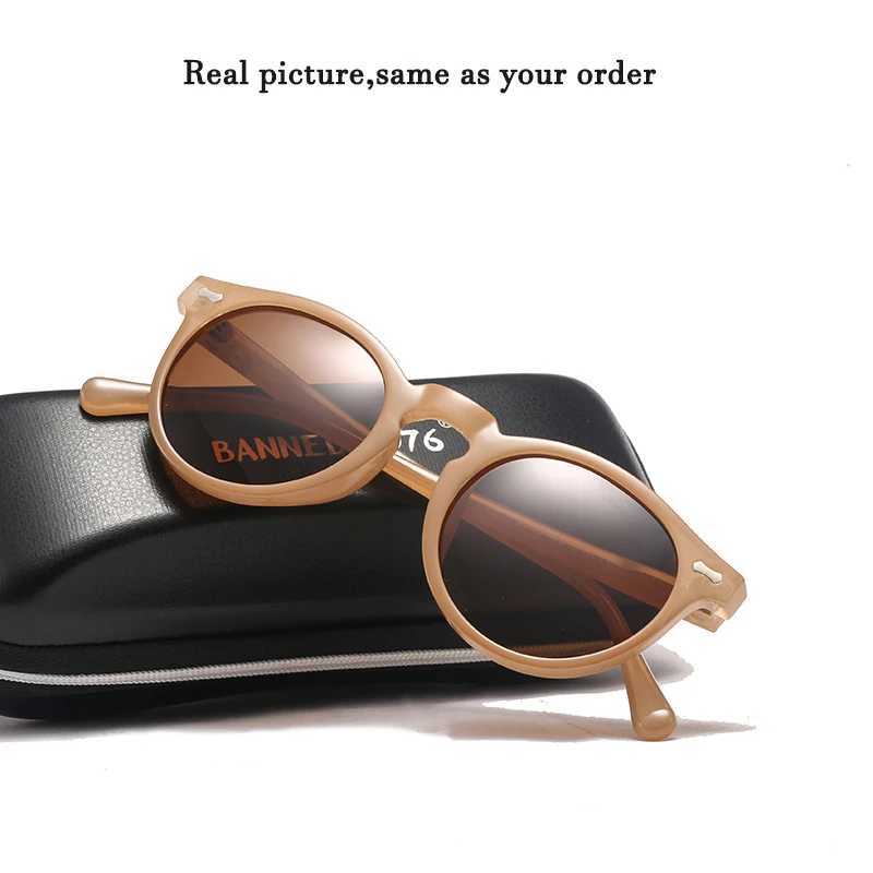 Gafas de sol Diseñador de marca Mujeres Gafas de sol polarizadas Lente redonda vintage Conducción de soldado de sol UV400 Oculos Cat Eyes Girls Shades 240416