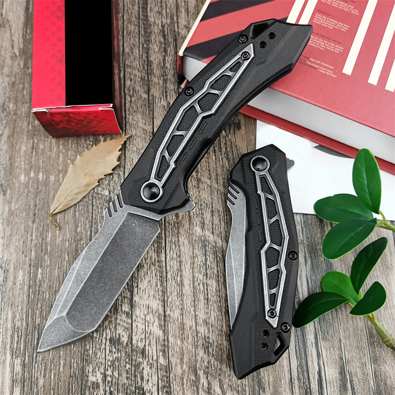 Newest Starter Series 1376 Flatbed BlackWashed Assisted Flipper Pocket Knife Tanto Blade Nylon Brazing Handle EDC Outdoor Self Defense Hunting Survival Tool 1660