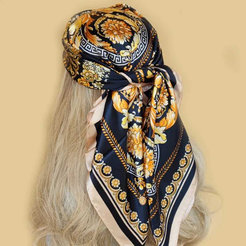 Scialcini 90 * 90 cm Shawl Fashion Beach Sunset Sunset Silk Scarf 2023 Kerchief Popular Stampa Plaza Bandanas in Europa e negli Stati Uniti2404