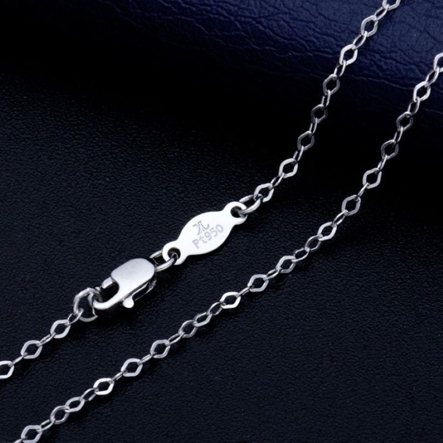 Chains Fine Pure Platinum PT950 Chain 1mmW Women O Link Necklace 18inch 2 5-3g250m